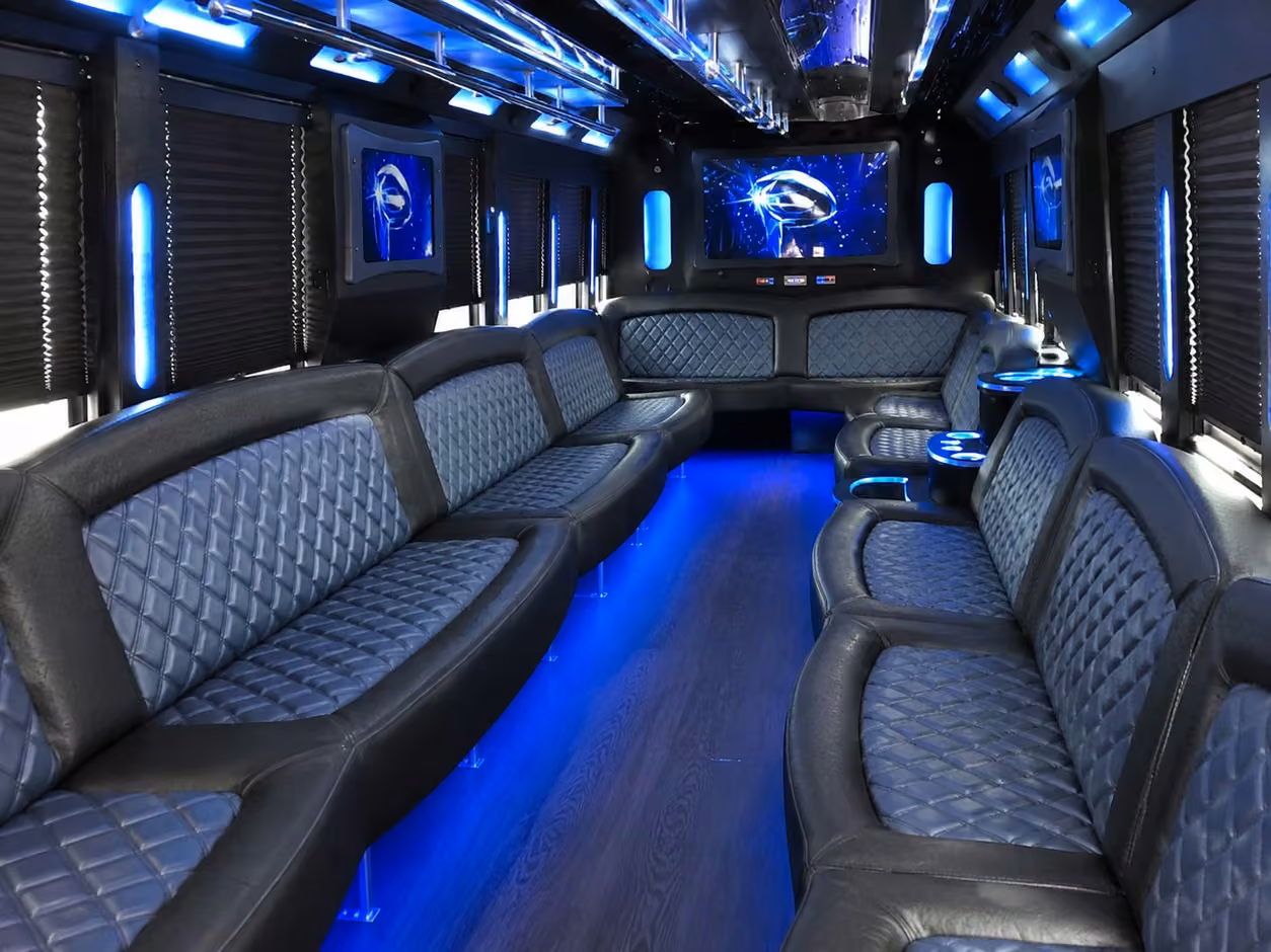 25 passenger party bus inside