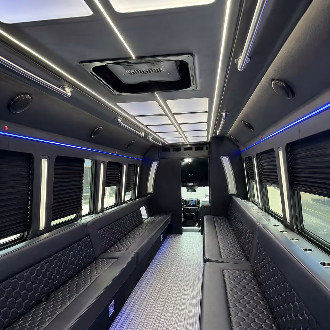28 passenger party bus inside