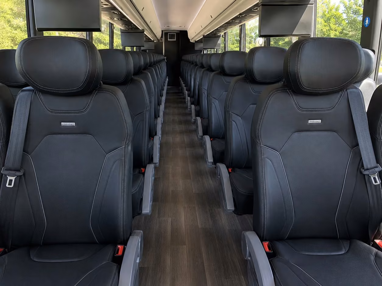 40 56 passenger charter bus interior