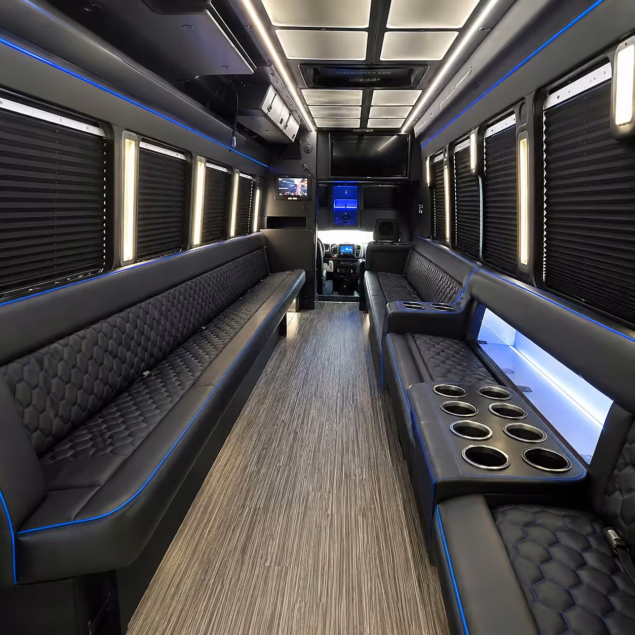 40 passenger party bus interior
