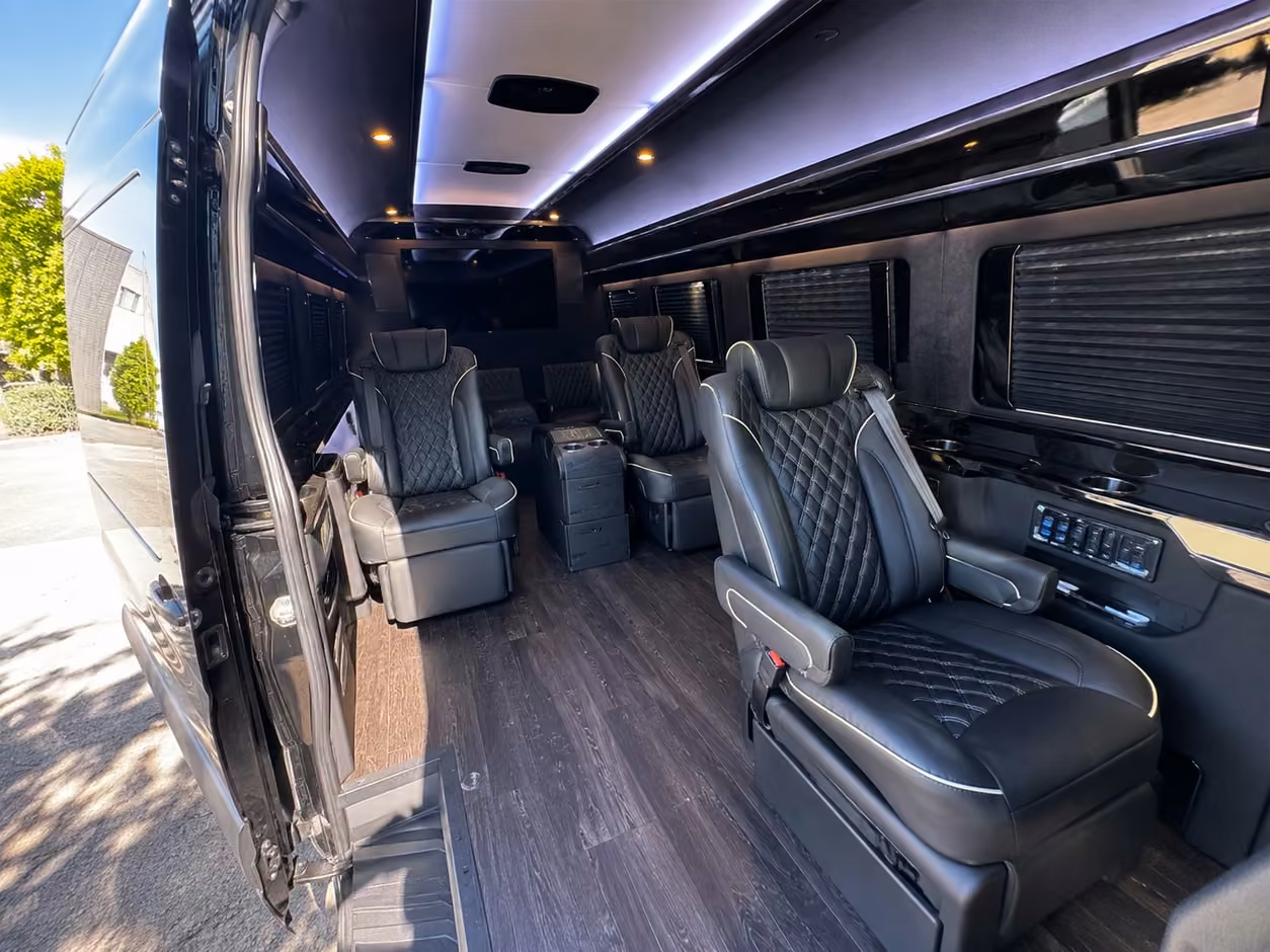 sprinter van rental with driver interior
